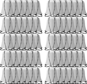 60 Pieces Drawstring Backpack Bags Sports Sackpack Bulk Cinch Gym Bag For Women Men Outdoor Sports Backpack??White??