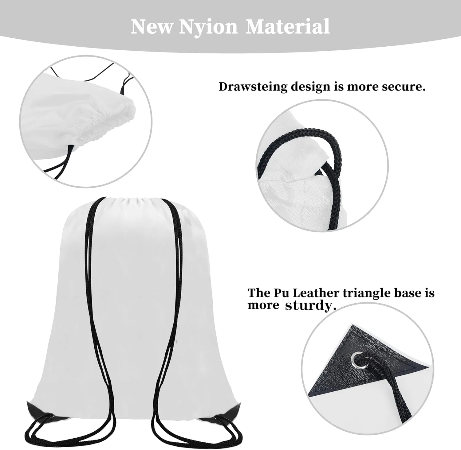60 Pieces Drawstring Backpack Bags Sports Sackpack Bulk Cinch Gym Bag For Women Men Outdoor Sports Backpack??White??