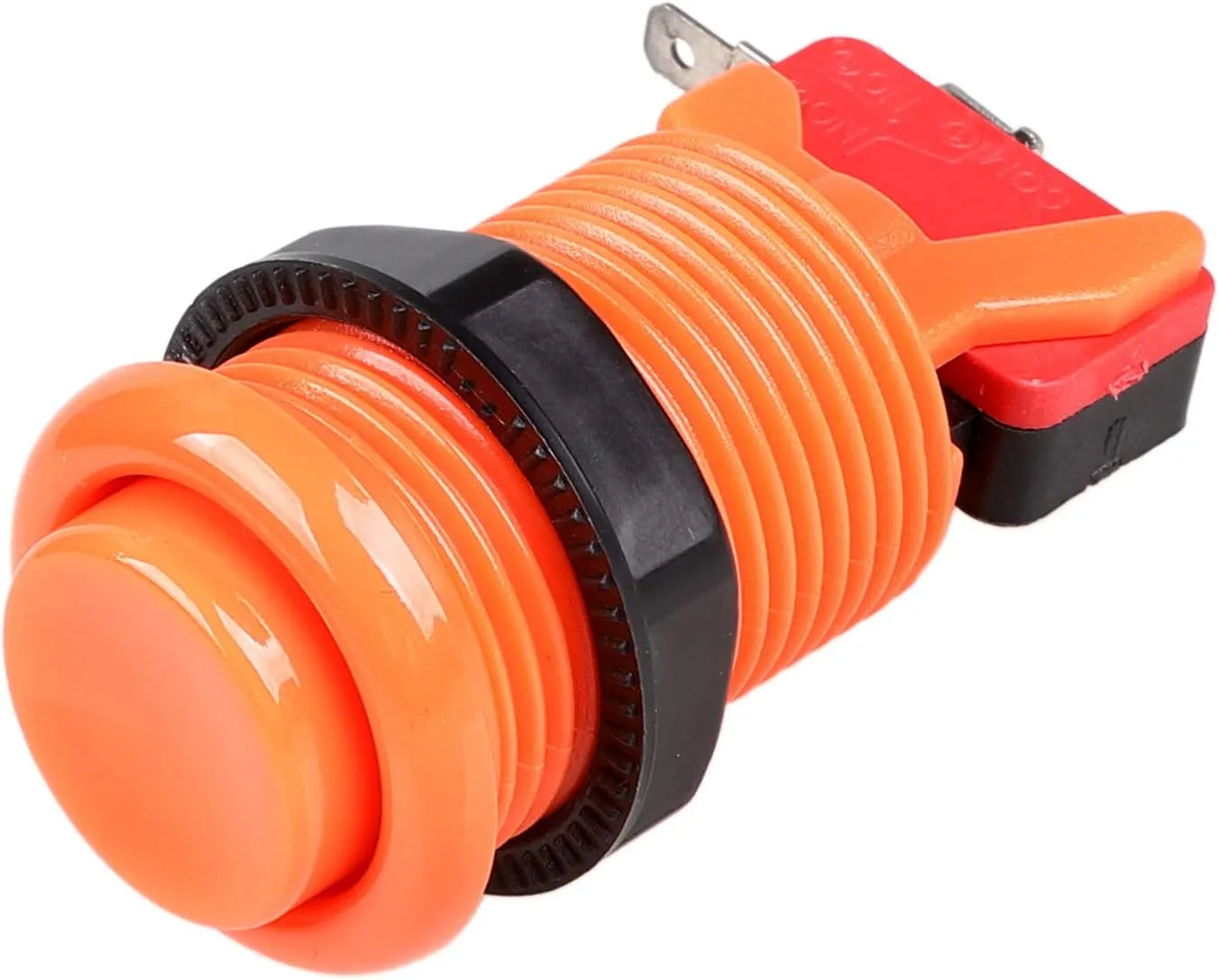 EG STARTS 6X American Style Standard Arcade Buttons Switchable Happ Type 30mm Push Button 3/16" Terminal for Jamma Mame Kit Parts (Orange)