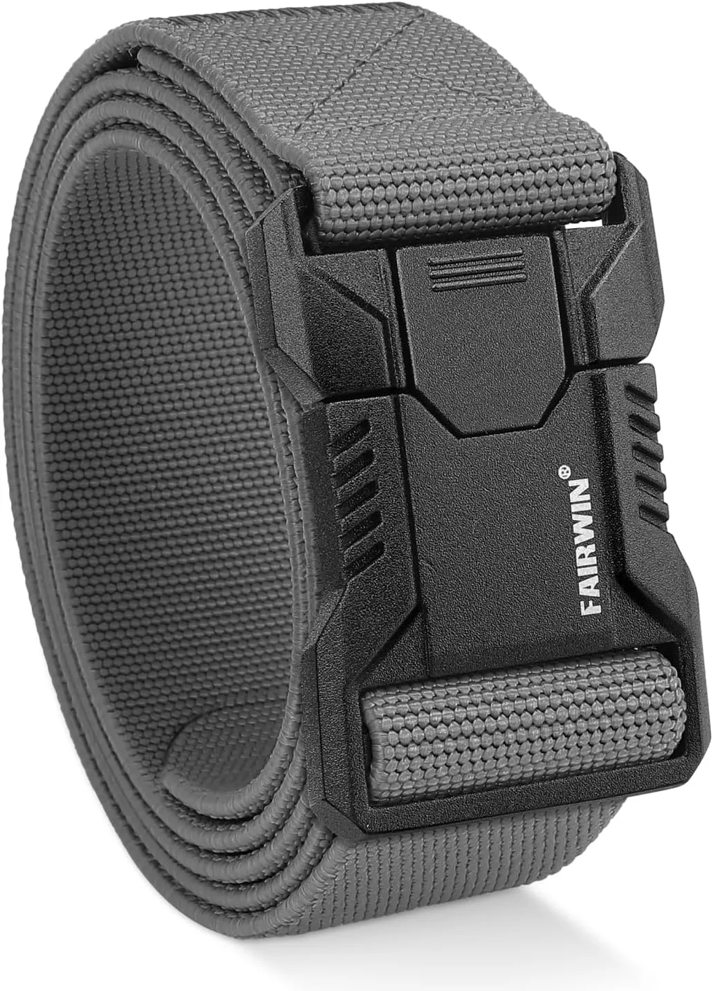 FAIRWIN Tactical Belt Men, 1.5" Stretch Nylon Web Military Hiking Rigger Work Belts with Quick-Release Seatbelt Buckle
