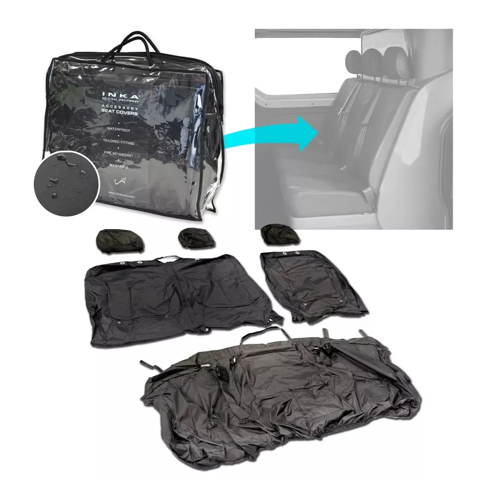 Fiat Talento 2nd Row 2 1 60/40 Tailored Waterproof Seat Covers Black MY 16-20
