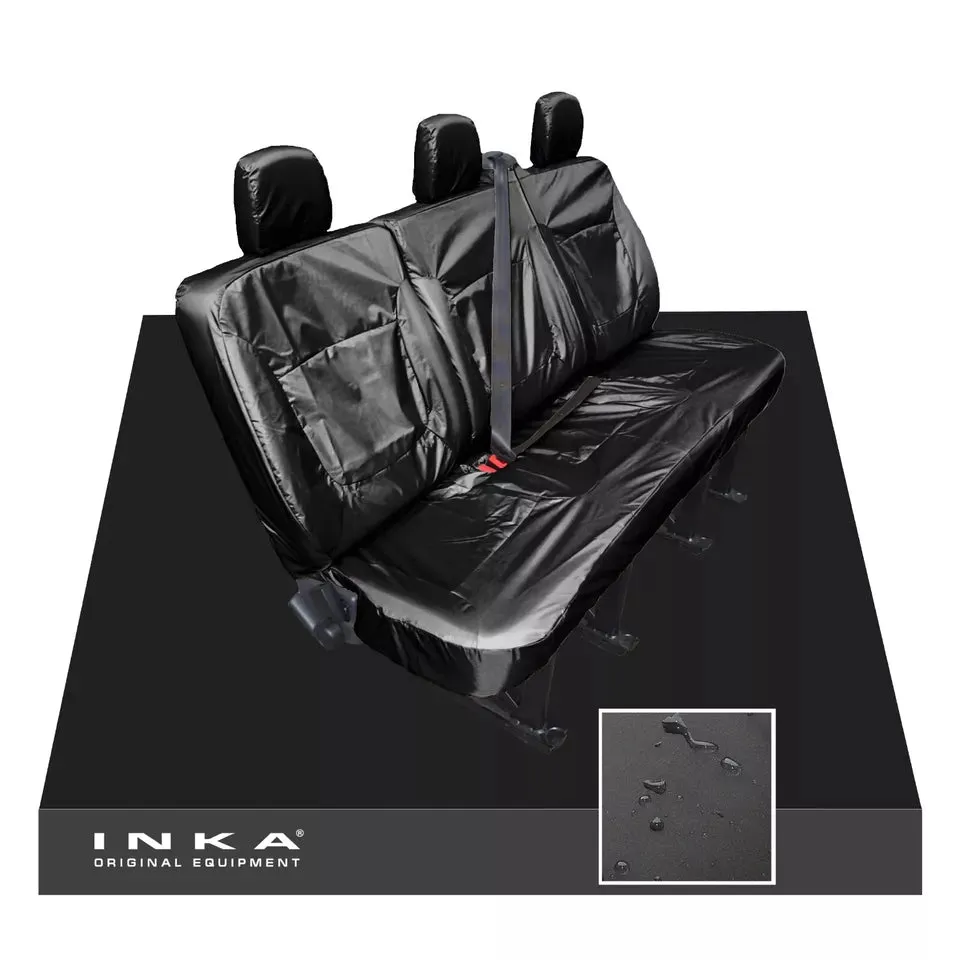 Fiat Talento 2nd Row 2 1 60/40 Tailored Waterproof Seat Covers Black MY 16-20