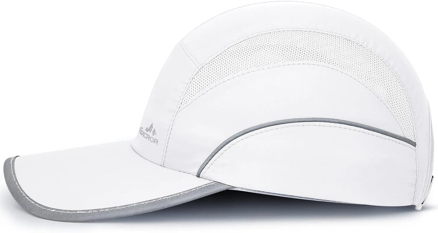 GXCROR Quick-Dry Running Hat for Men & Women - UPF 50  Breathable Mesh, Reflective Sports Cap for Outdoor, Hiking