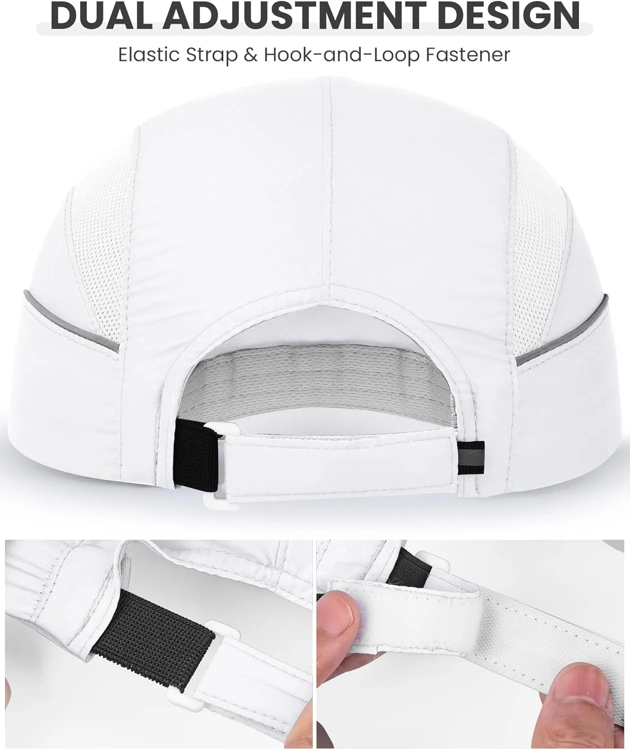 GXCROR Quick-Dry Running Hat for Men & Women - UPF 50  Breathable Mesh, Reflective Sports Cap for Outdoor, Hiking