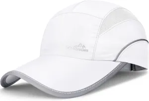 GXCROR Quick-Dry Running Hat for Men & Women - UPF 50  Breathable Mesh, Reflective Sports Cap for Outdoor, Hiking