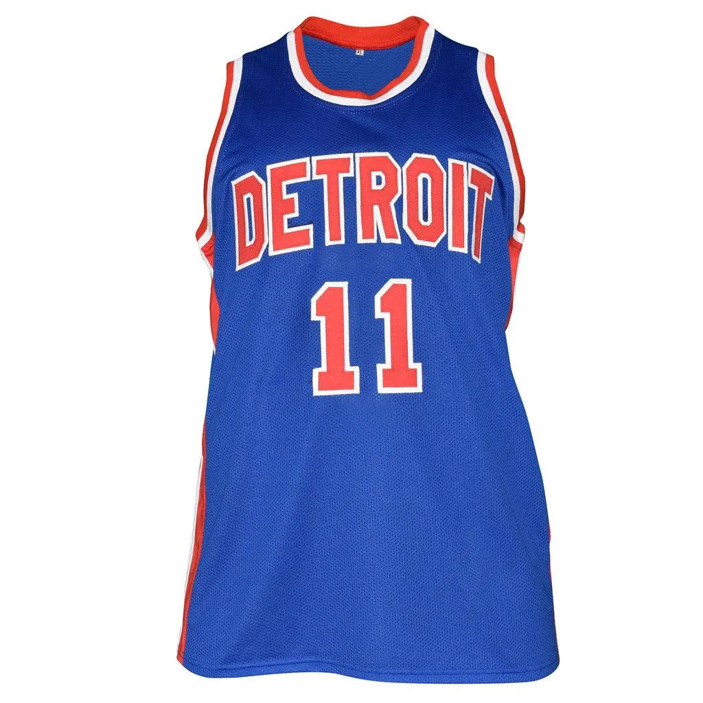 Isiah Thomas Signed Detroit Pro Blue Basketball Jersey (JSA)