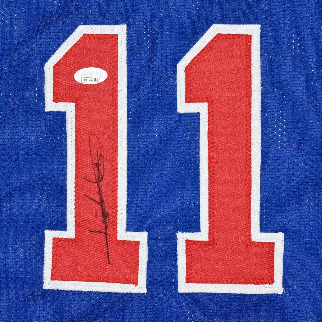 Isiah Thomas Signed Detroit Pro Blue Basketball Jersey (JSA)