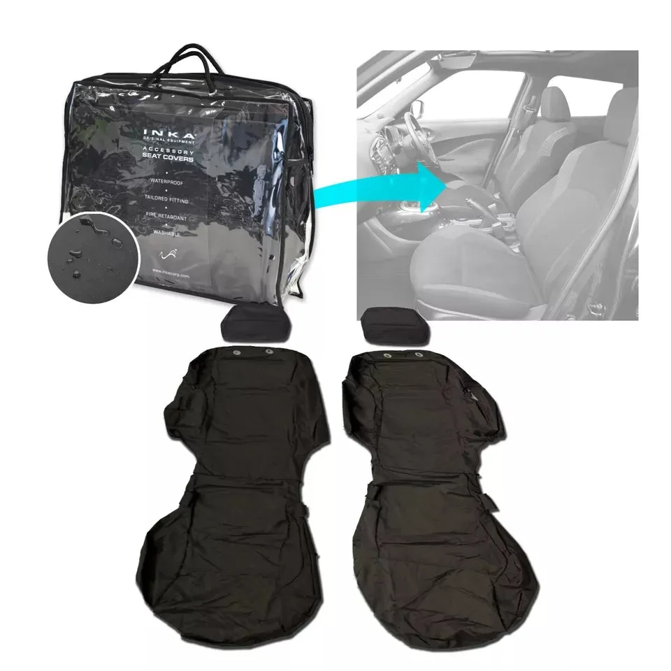 Nissan Juke Front 1 1 INKA Fully Tailored Waterproof Seat Covers Black MY 14-16