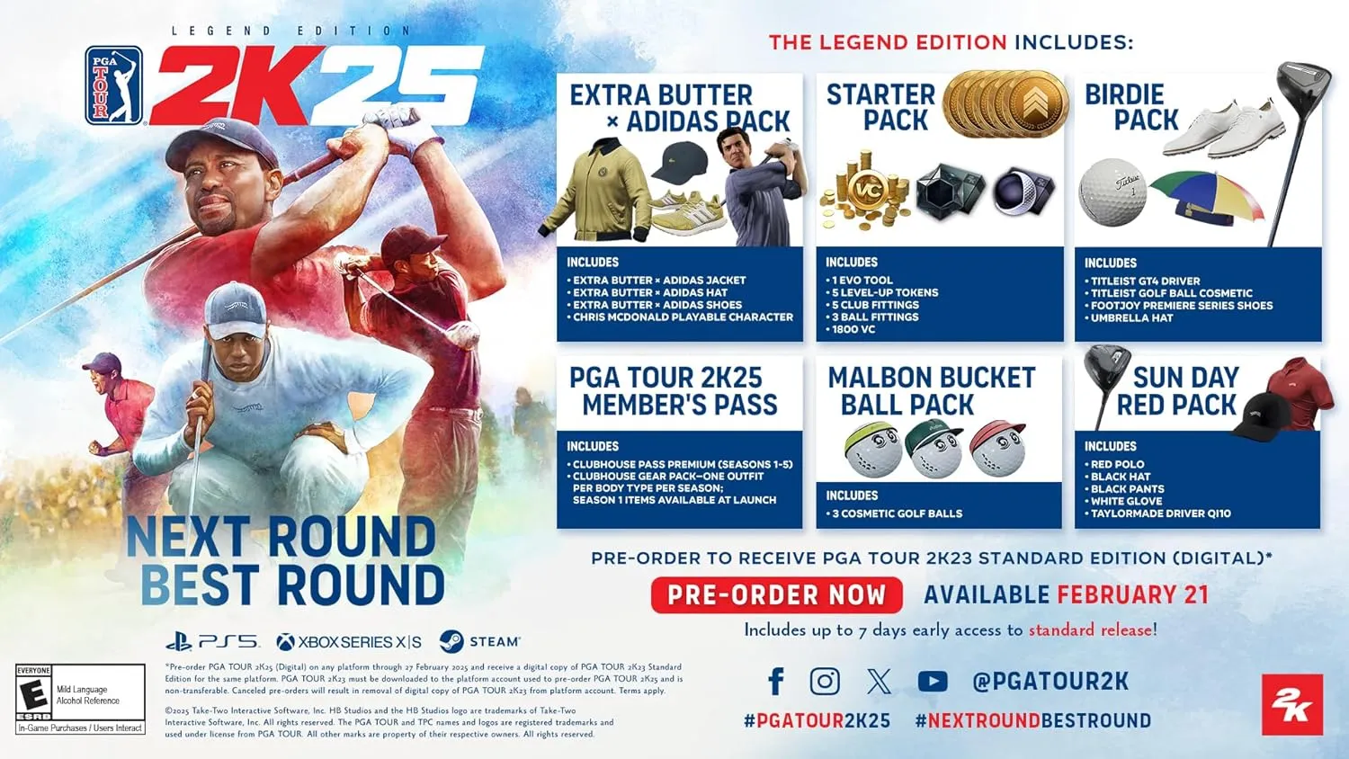 PGA TOUR 2K25 Legend - PC Steam [Online Game Code]