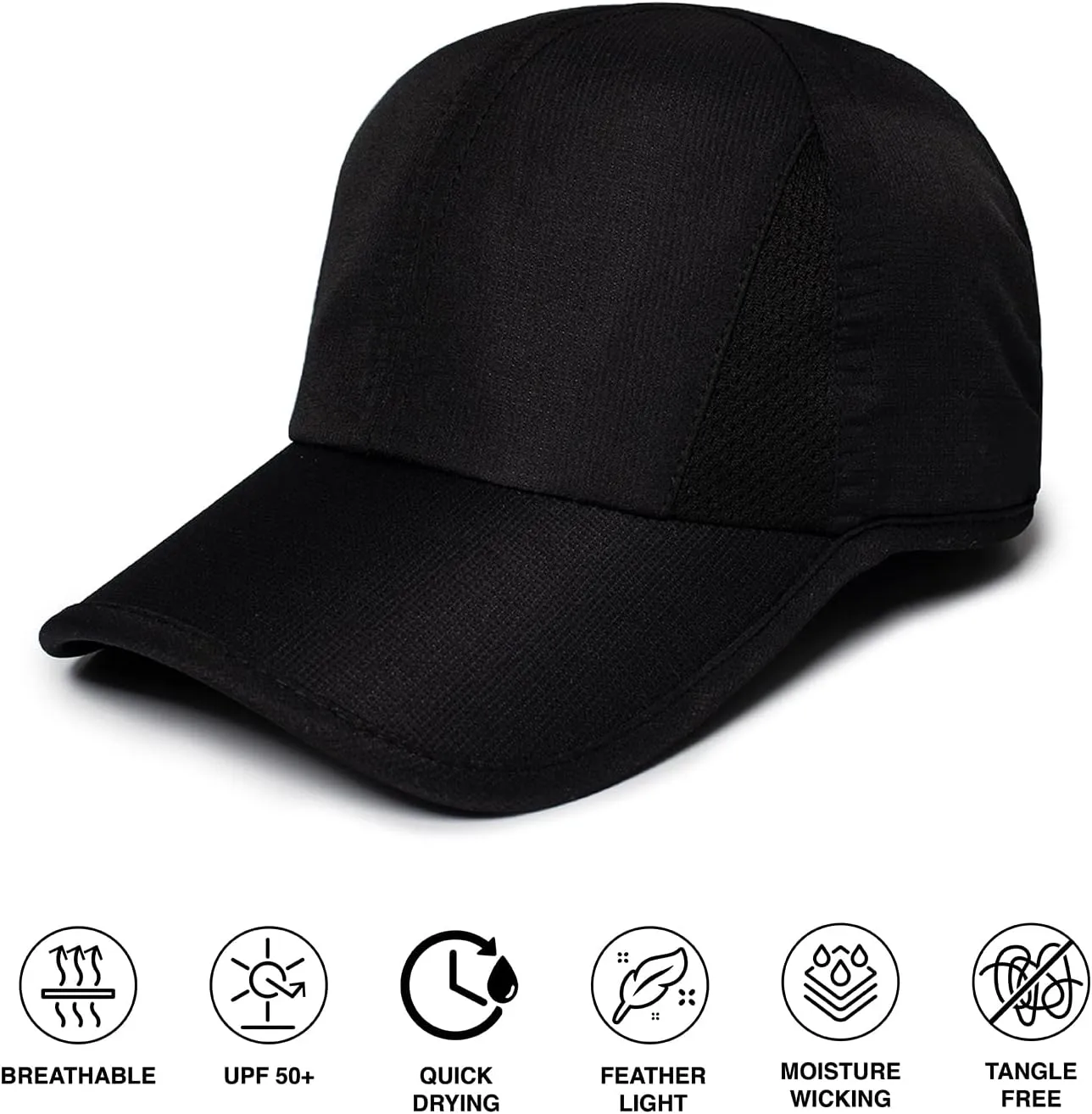 Ponyflo Womens Ponytail Baseball Cap - Ponytail Hats for Women, Curly Hair Ponytail Hat, Baseball Hat for Women