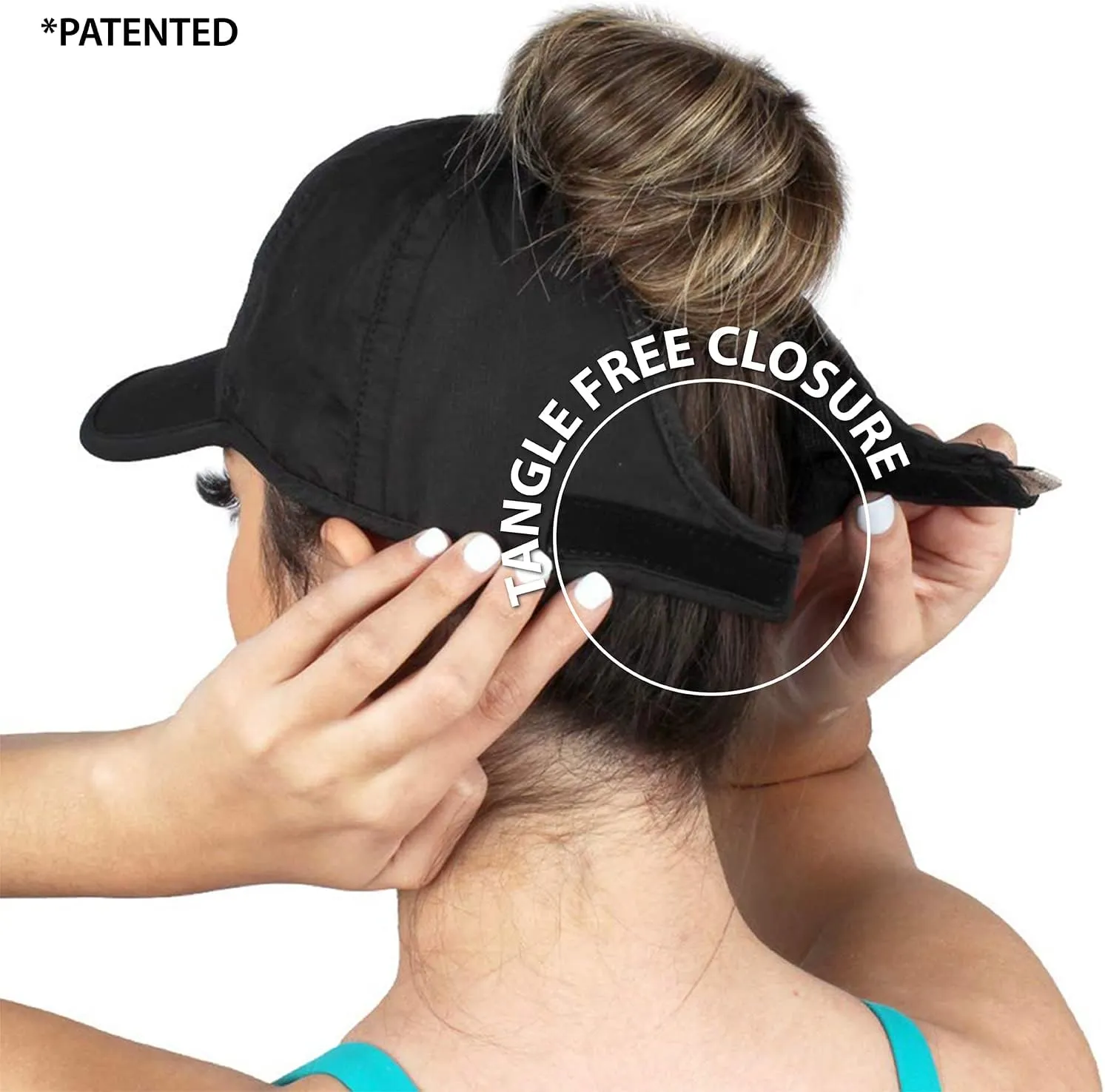 Ponyflo Womens Ponytail Baseball Cap - Ponytail Hats for Women, Curly Hair Ponytail Hat, Baseball Hat for Women