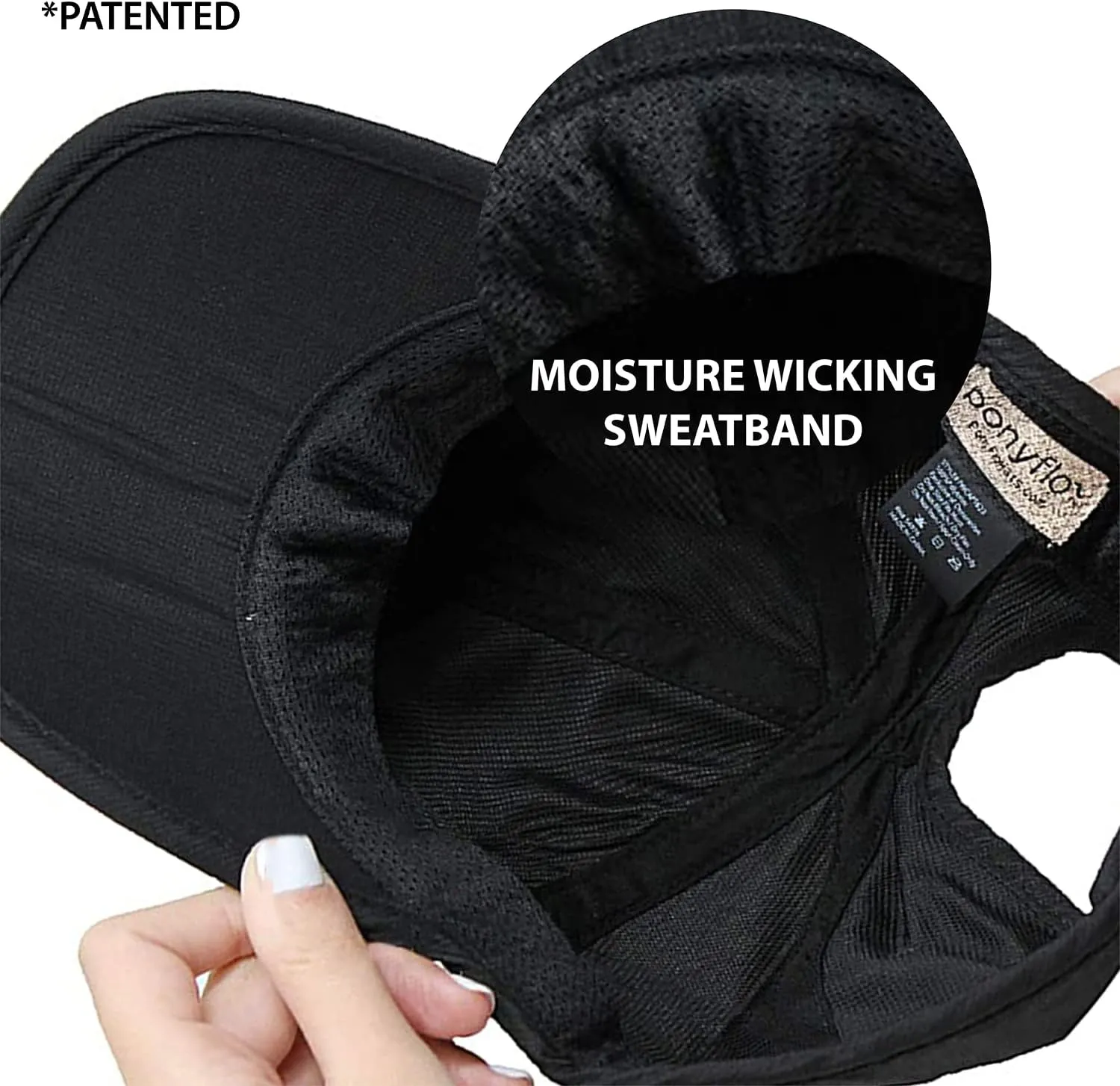 Ponyflo Womens Ponytail Baseball Cap - Ponytail Hats for Women, Curly Hair Ponytail Hat, Baseball Hat for Women
