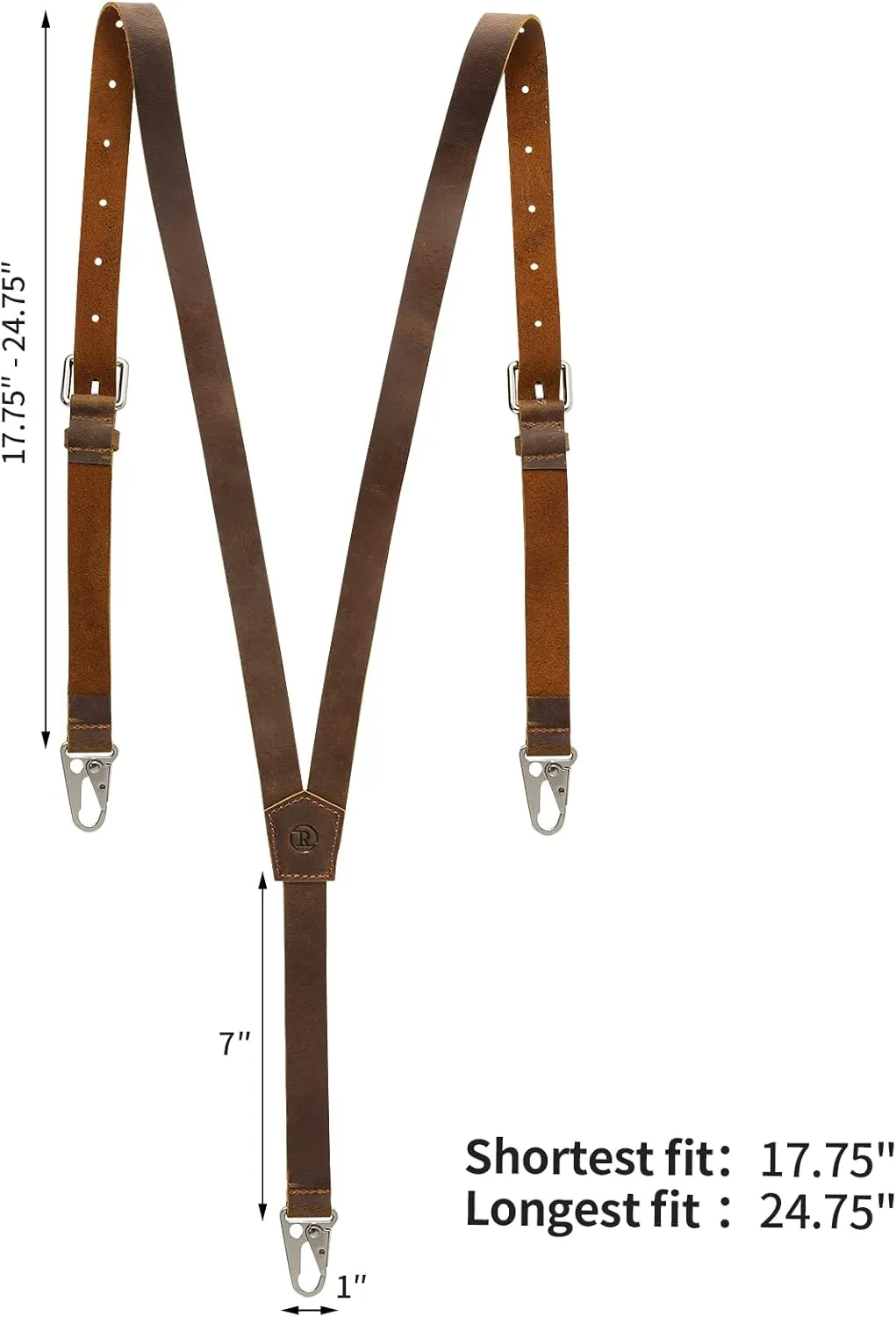 Ringsun Genuine Leather Suspenders for Men, Y Design Leather Suspenders