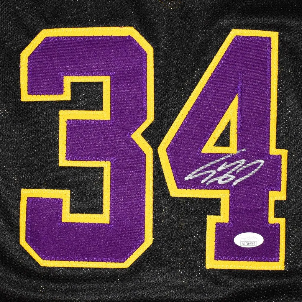 Shaquille O'Neal Signed Los Angeles Pro Black Basketball Jersey (JSA)